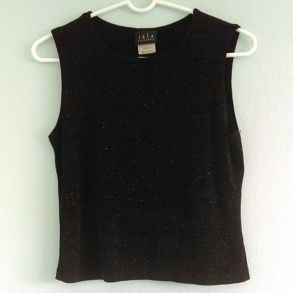 Shimmery Vintage Black Tank Top Sparkle